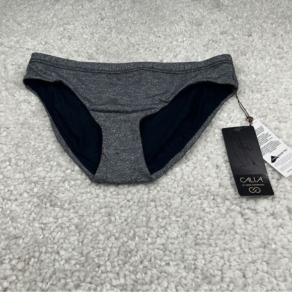 Calia Wide Banded Bikini Bottom Dark Heather Gray - Picture 2 of 8